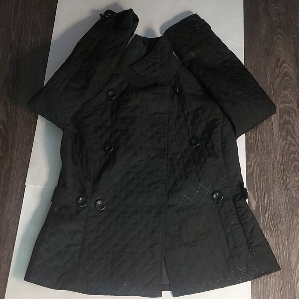 Zara Basic Black Button Down Quilted Jacket M Qui… - image 7